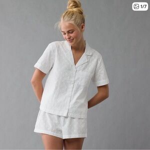 American eagle white matching pj set
